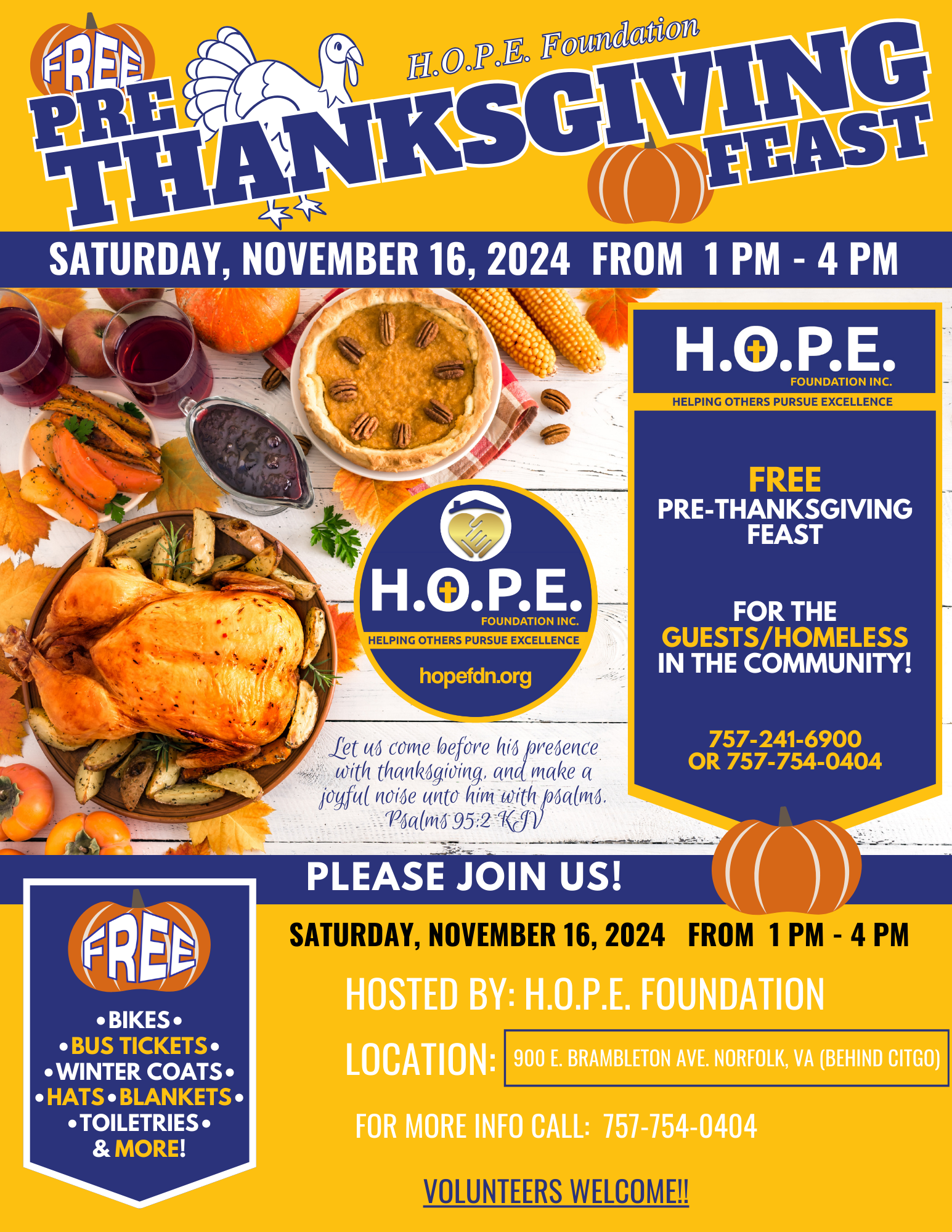 2024 H.O.P.E. Foundation Pre-Thanksgiving Feast