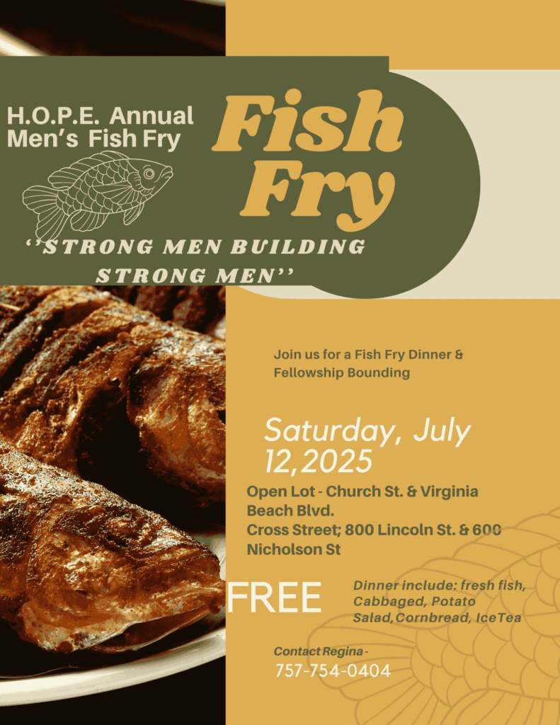 2025 H.O.P.E. Annual Men's Fish Fry Flier